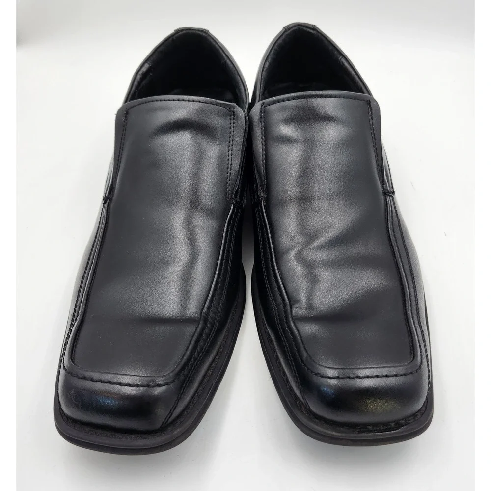 G.H. Bass & Co. Alberta Men 11.5 D Shoes Black Leather Square Toe Slip On Loafer